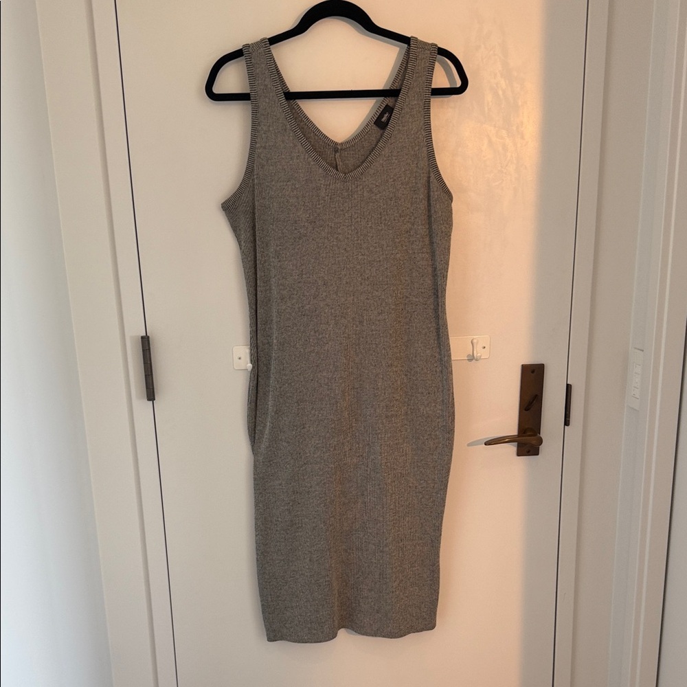 Mossimo Gray and Dark Gray Knit Midi Dress